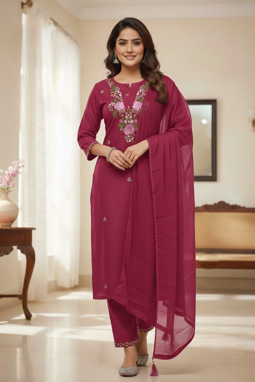 Classic Grace Straight Fit Ethnic Wear Set